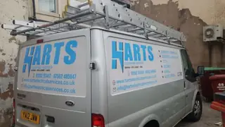 Harts Electrical Services: Full side van graphics with logo, website and contact details