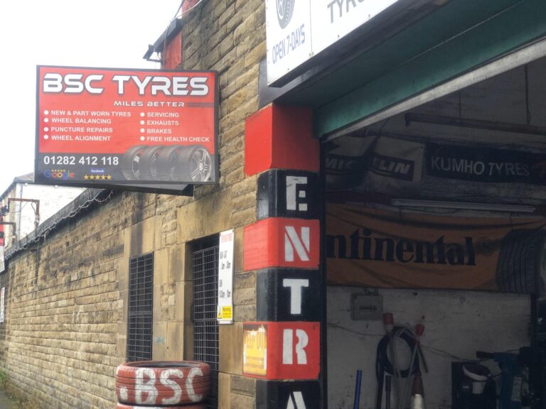 BSC Tyres — printed fascia panel — signage printed and fitted by Web Print Signs