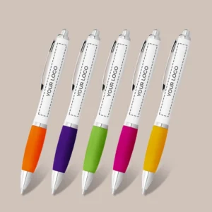 Nash Ballpoint Pens White Barrel and Coloured Grip