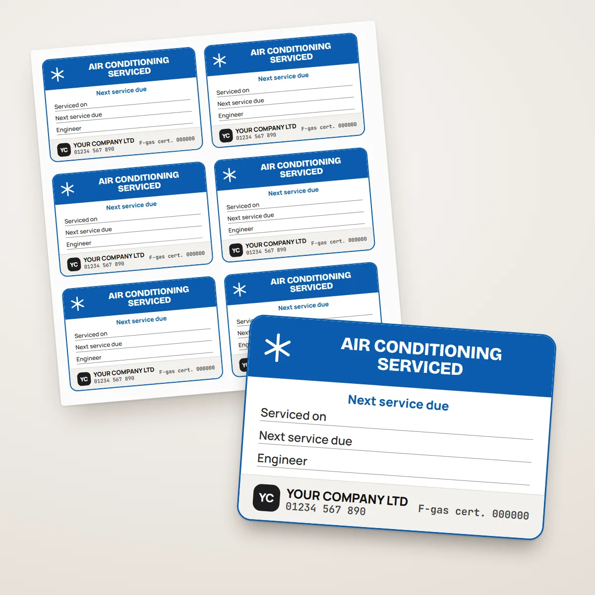 Air Conditioning Service Labels