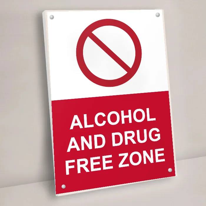Alcohol and Drug Free Zone Sign: alcohol and drug free zone sign 3