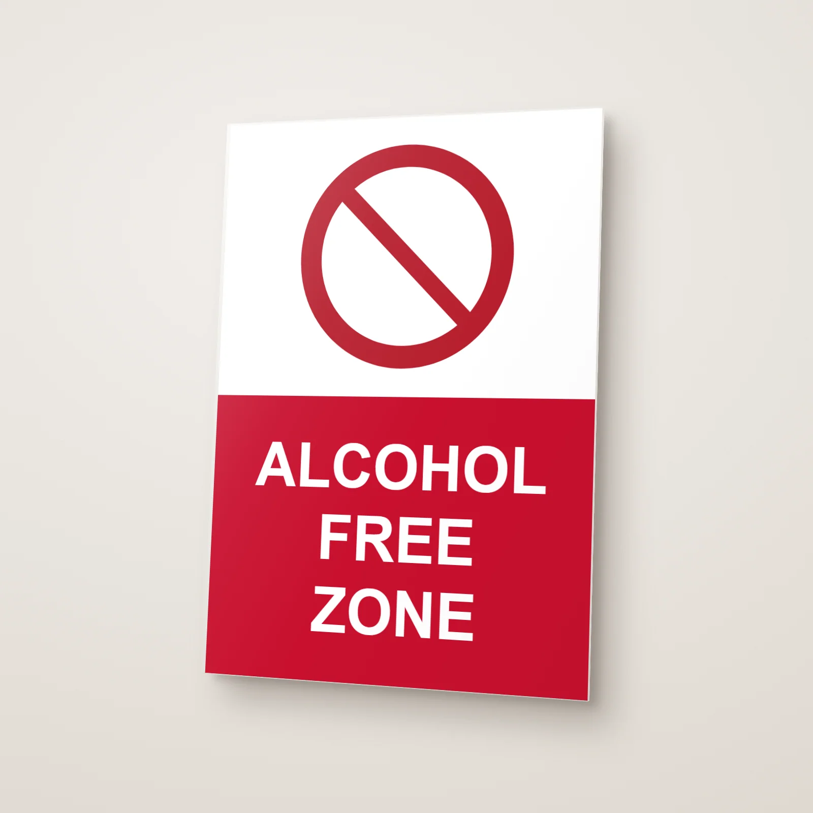 Alcohol Free Zone Sign