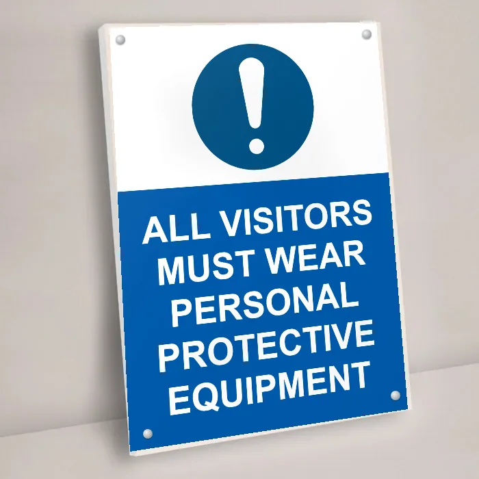 All Visitors Must Wear Personal Protective Equipment Sign: all visitors must wear personal protective equipment sign 3