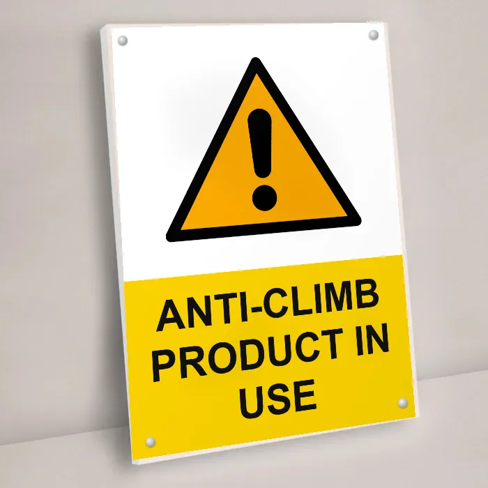 Anti-Climb Product in Use Sign: anti climb product in use sign 3