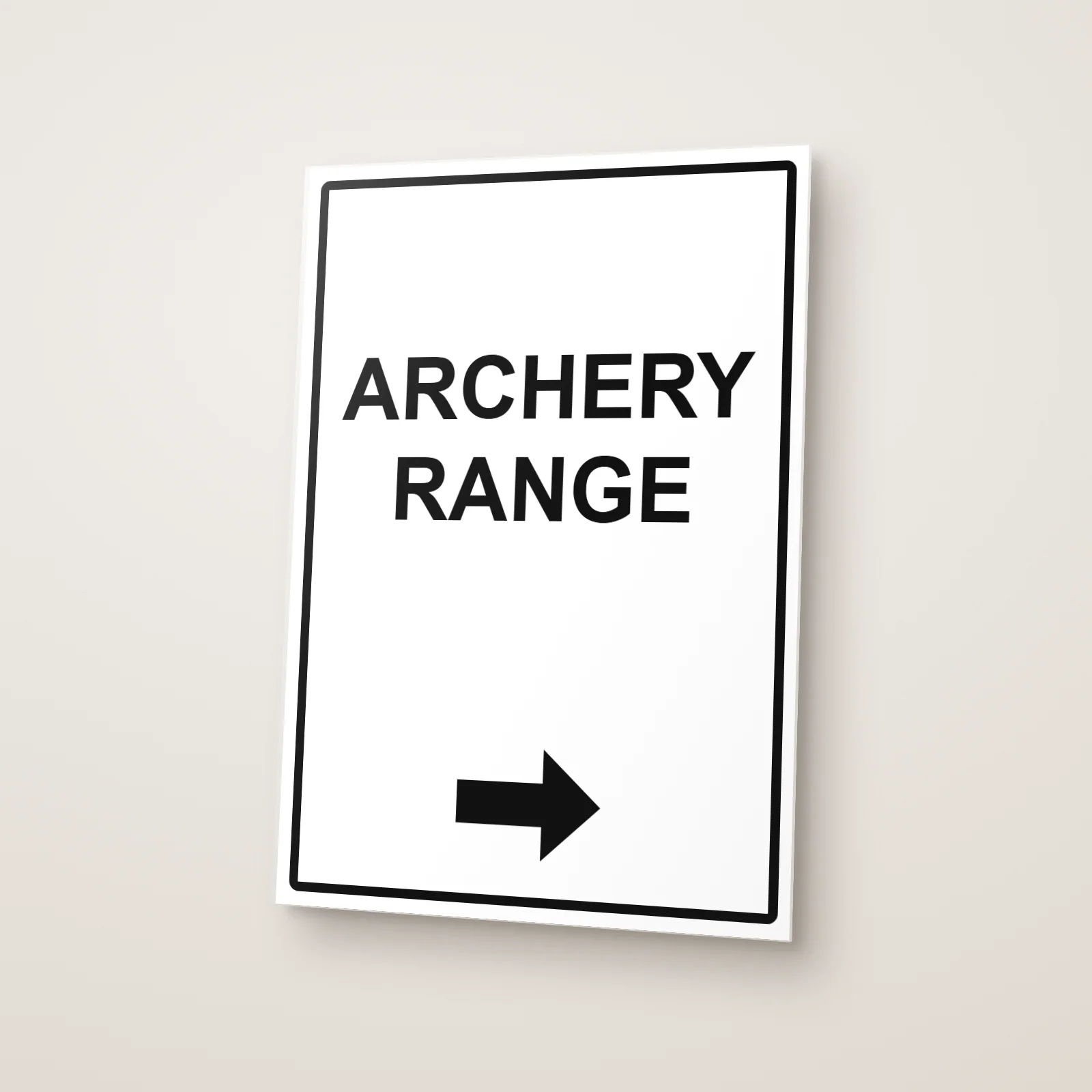 Archery Range and Right Arrow Sign