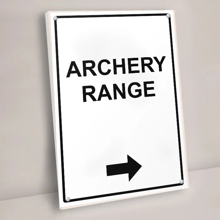 Archery Range and Right Arrow Sign: archery range and right arrow sign 3