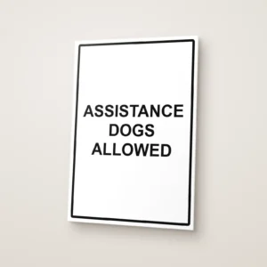 Assistance Dogs Allowed Sign