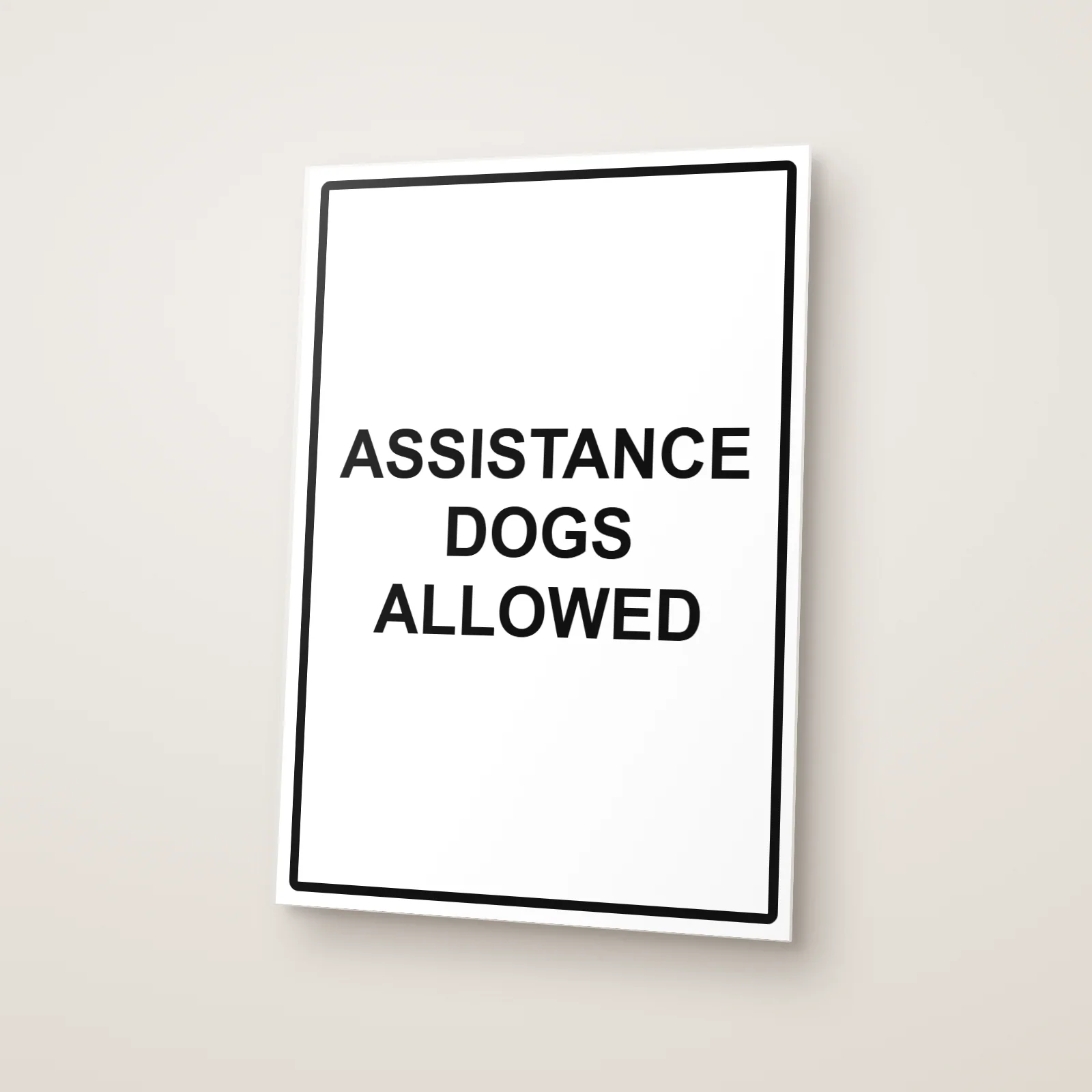 Assistance Dogs Allowed Sign