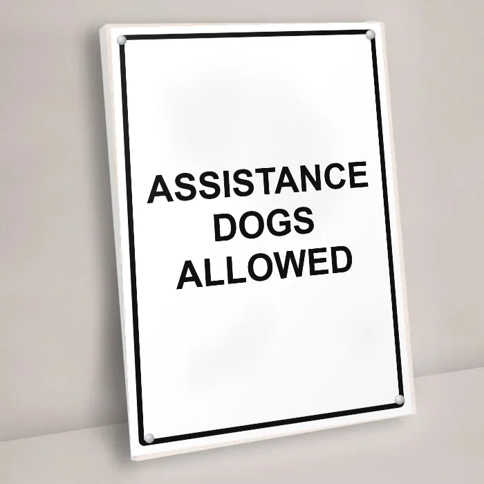 Assistance Dogs Allowed Sign: assistance dogs allowed sign 3
