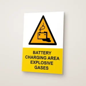 Battery Charging Area Explosive Gases Sign