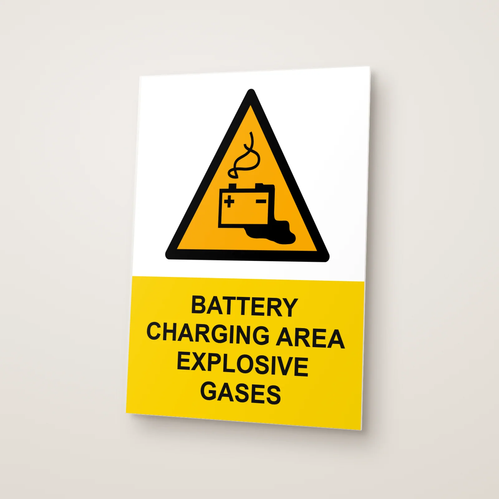 Battery Charging Area Explosive Gases Sign