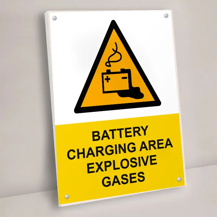 Battery Charging Area Explosive Gases Sign: battery charging area explosive gases sign 3