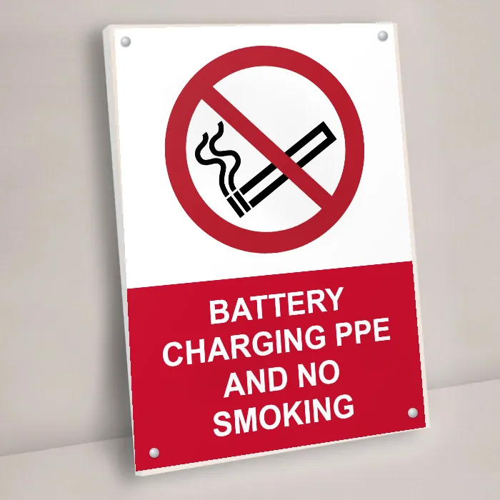 Battery Charging PPE and No Smoking Sign: battery charging ppe and no smoking sign 3