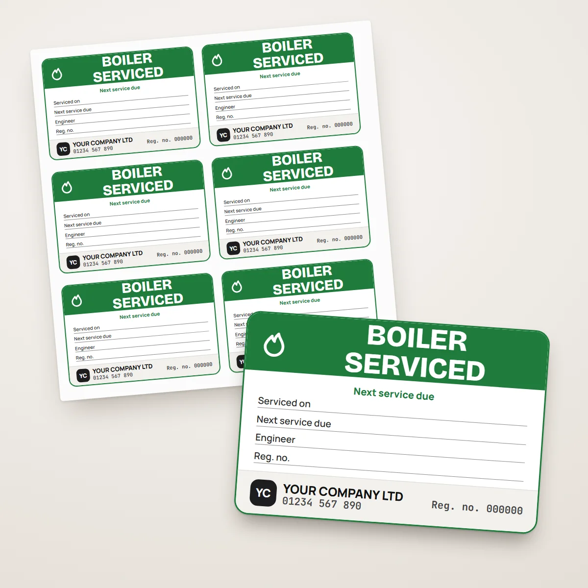 Boiler Service Labels