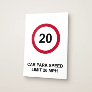 Car Park Speed Limit 20 mph Sign