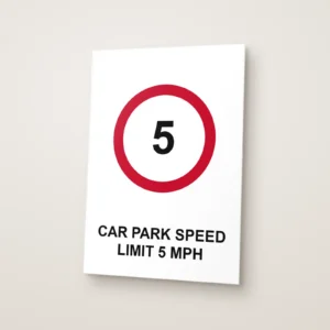Car Park Speed Limit 5 mph Sign