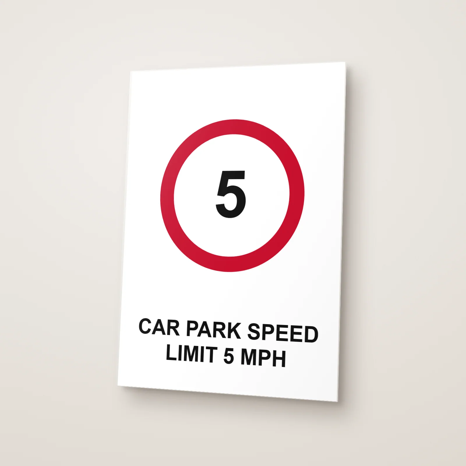 Car Park Speed Limit 5 mph Sign
