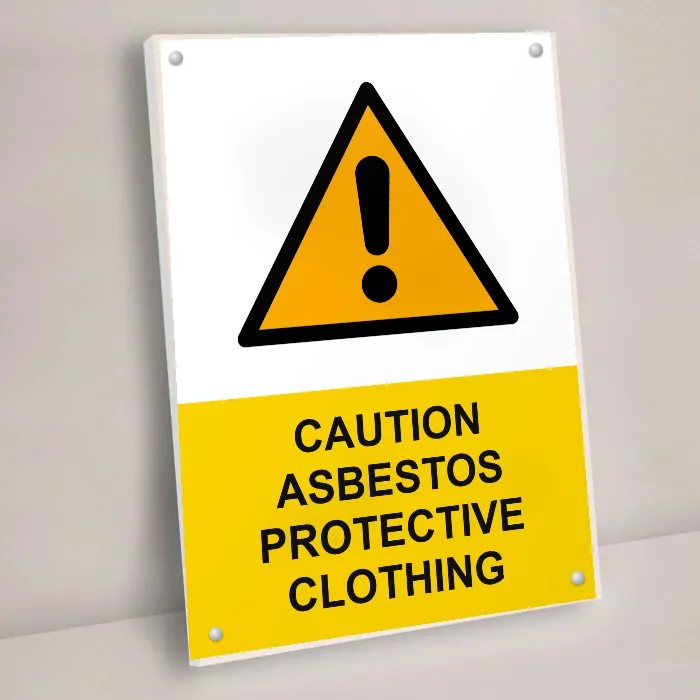Caution Asbestos Protective Clothing Sign: caution asbestos protective clothing sign 3