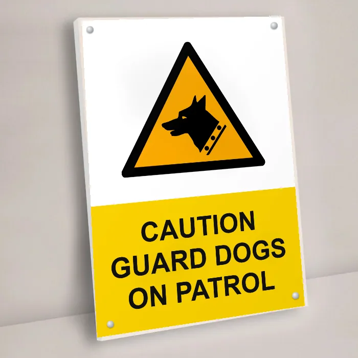 Caution Guard Dogs on Patrol Sign: caution guard dogs on patrol sign 3