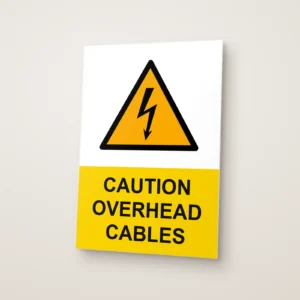 Caution Overhead Cables Sign