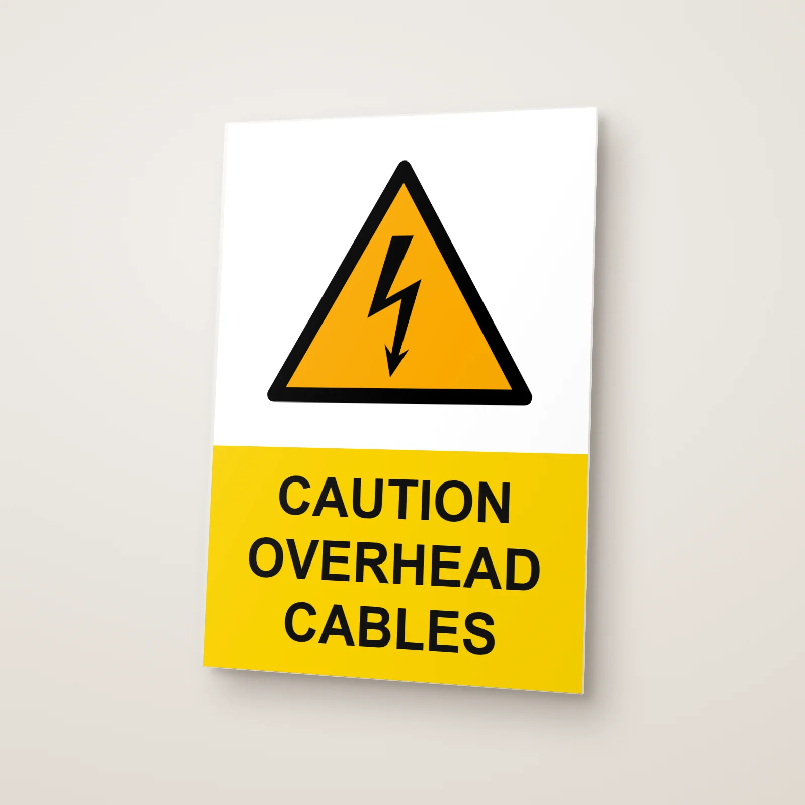 Caution Overhead Cables Sign