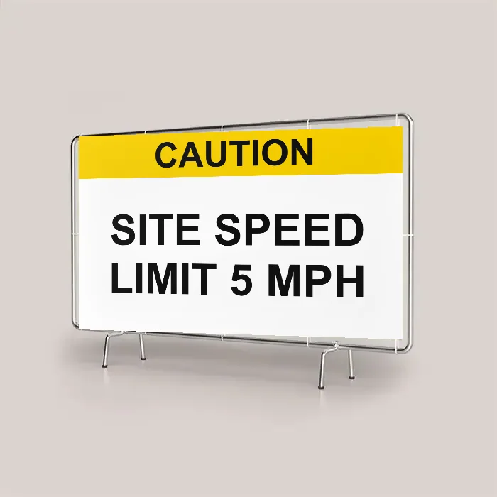 Caution Site Speed Limit 5 mph Site Banner