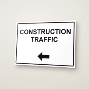 Construction Traffic Arrow Left Sign