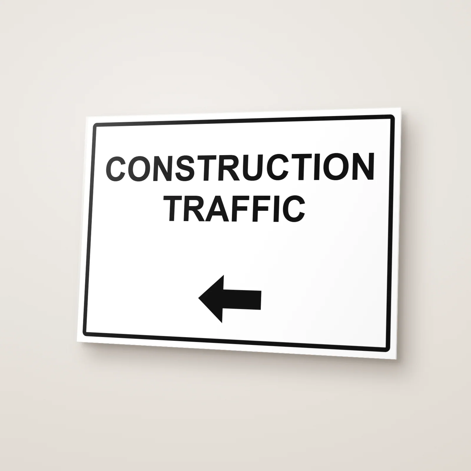 Construction Traffic Arrow Left Sign
