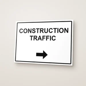 Construction Traffic Arrow Right Sign