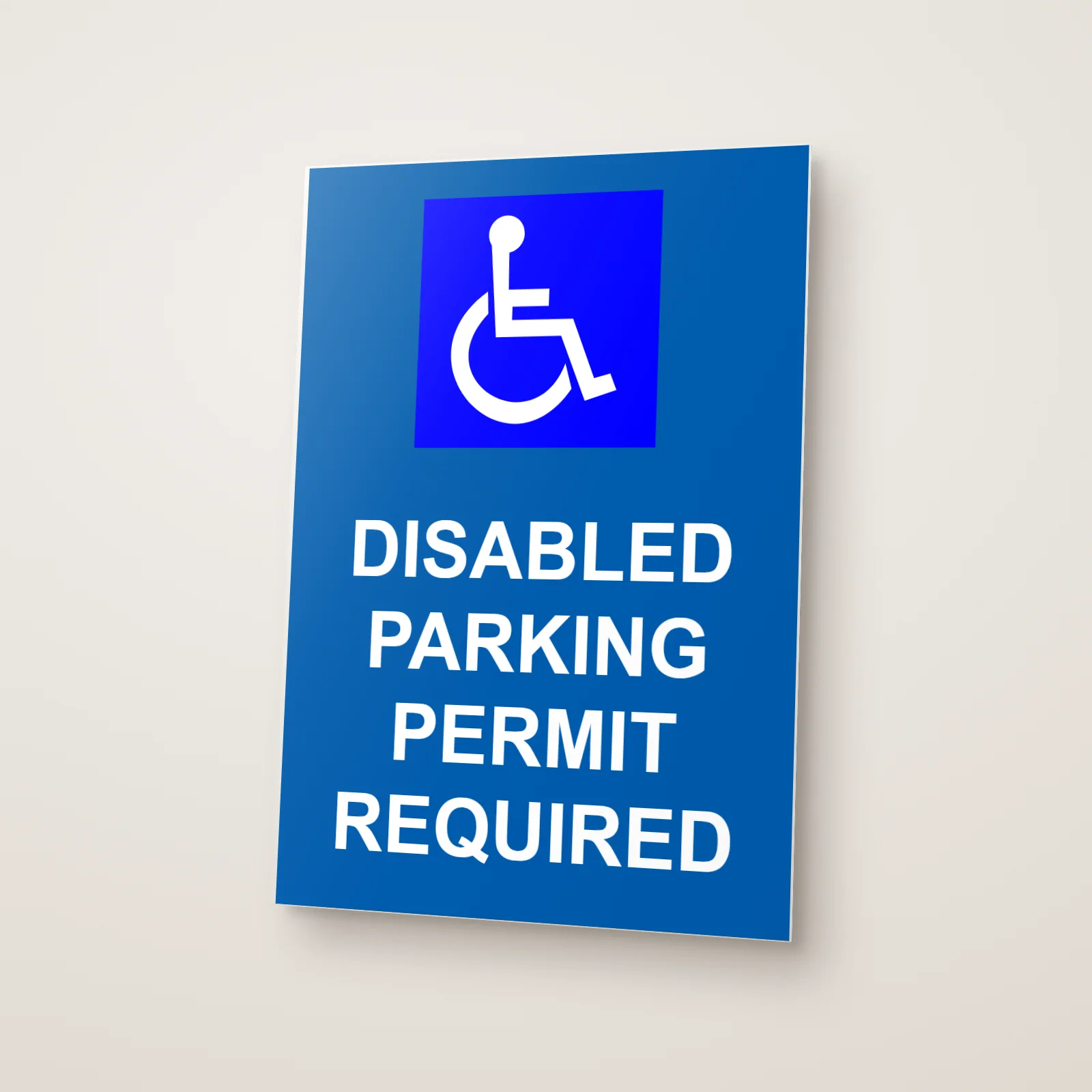 Disabled Parking Permit Required Sign