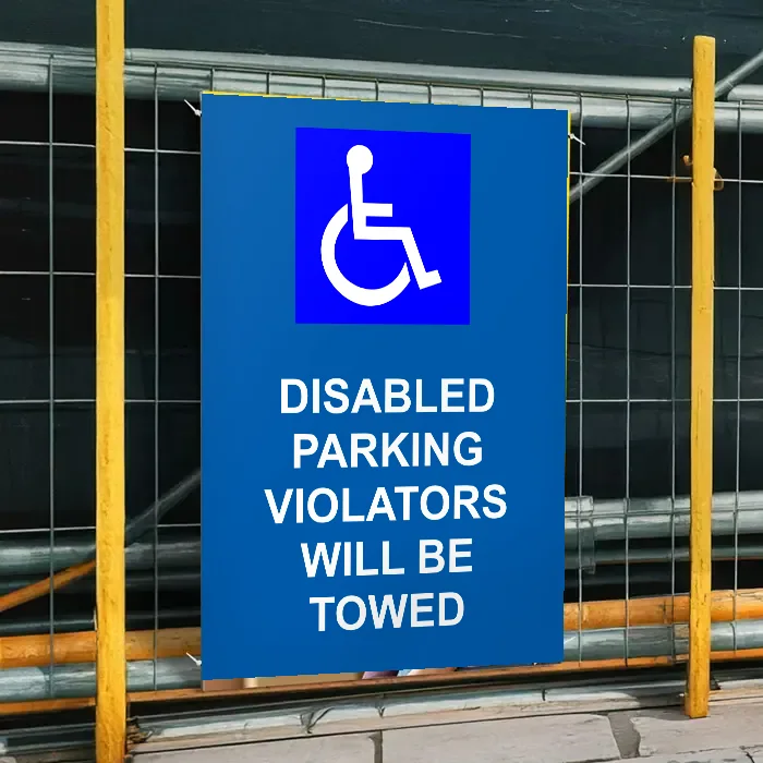 Disabled Parking Violators Will Be Towed Sign: disabled parking violators will be towed sign 3