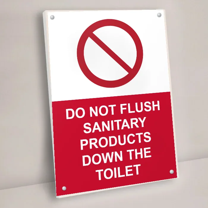 Do Not Flush Sanitary Products Down the Toilet Sign: do not flush sanitary products down the toilet sign 3
