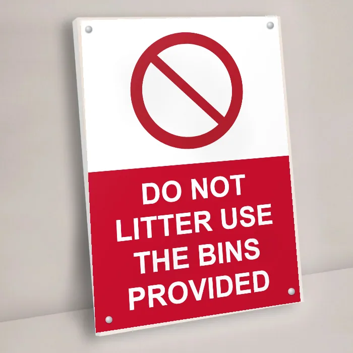 Do Not Litter Use the Bins Provided Sign: do not litter use the bins provided sign 3