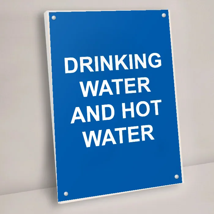 Drinking Water and Hot Water Sign: drinking water and hot water sign 3