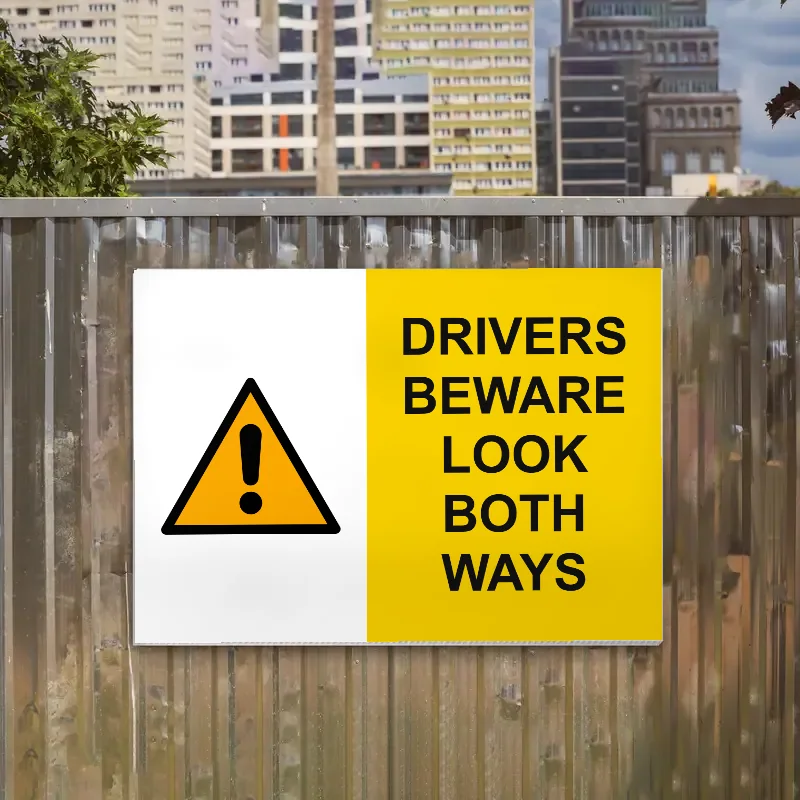 Drivers Beware Look Both Ways Sign: drivers beware look both ways sign 3