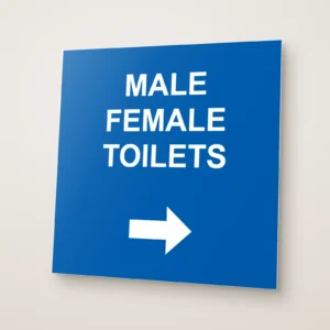 Male Female Arrow Right Toilets Sign