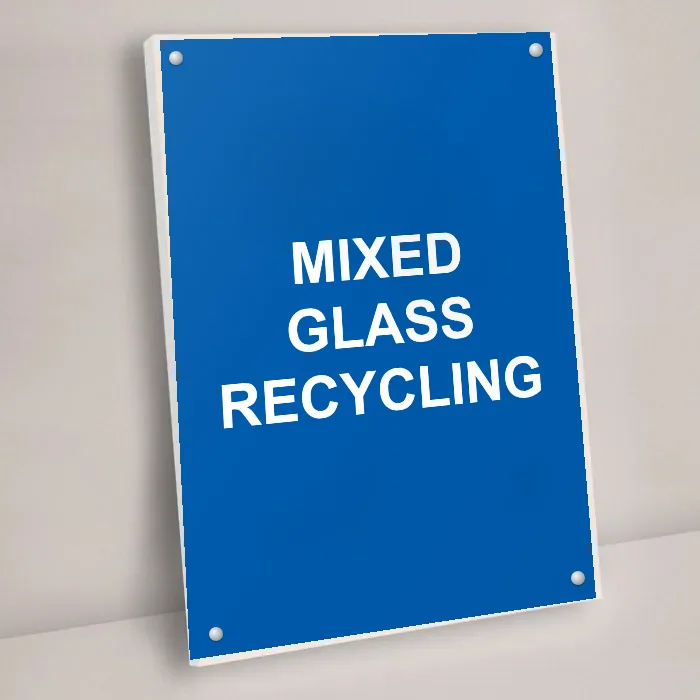 Mixed Glass Recycling Sign: mixed glass recycling sign 3