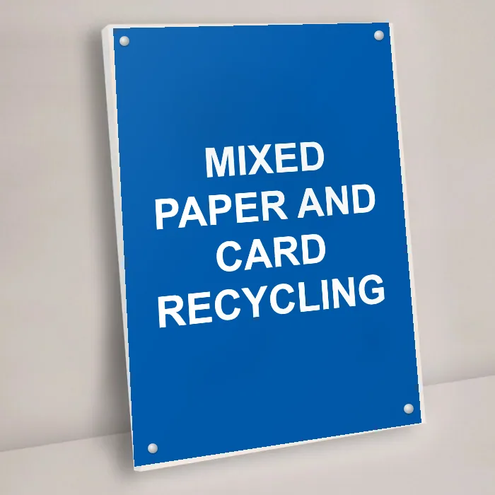 Mixed Paper and Card Recycling Sign: mixed paper and card recycling sign 3