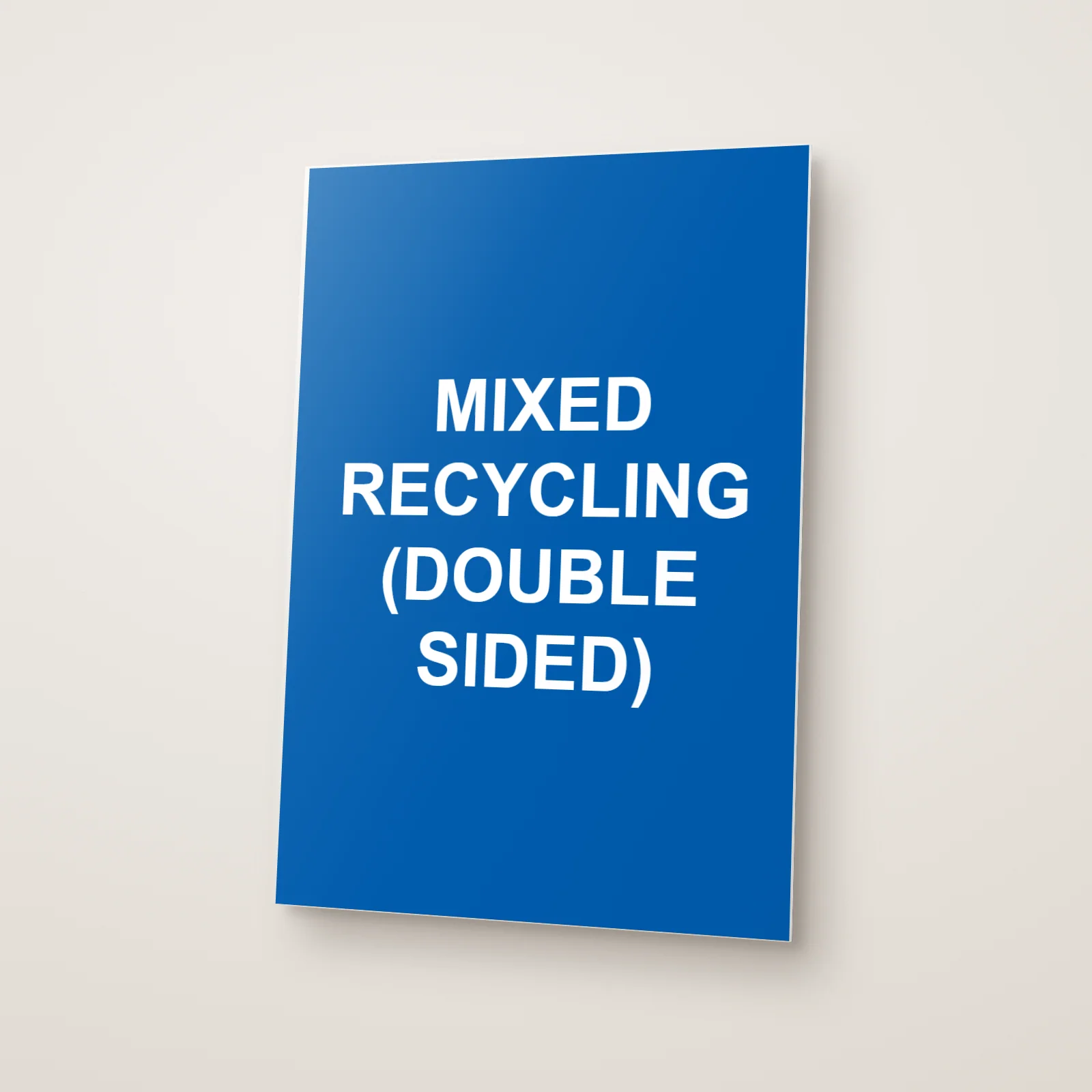 Mixed Recycling (Double Sided) Sign
