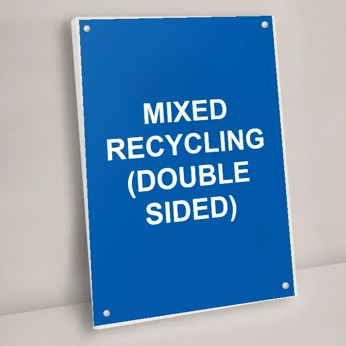 Mixed Recycling (Double Sided) Sign: mixed recycling double sided sign 3