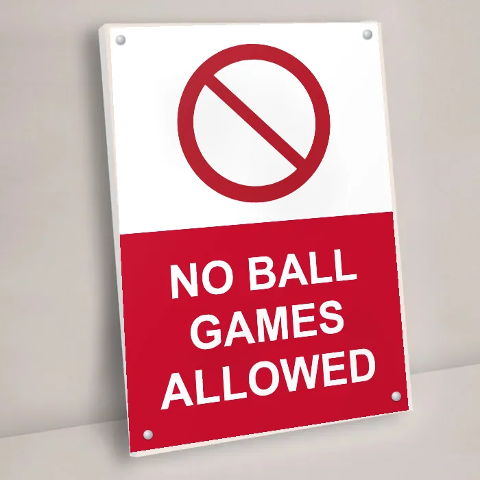 No Ball Games Allowed Sign: no ball games allowed sign 3