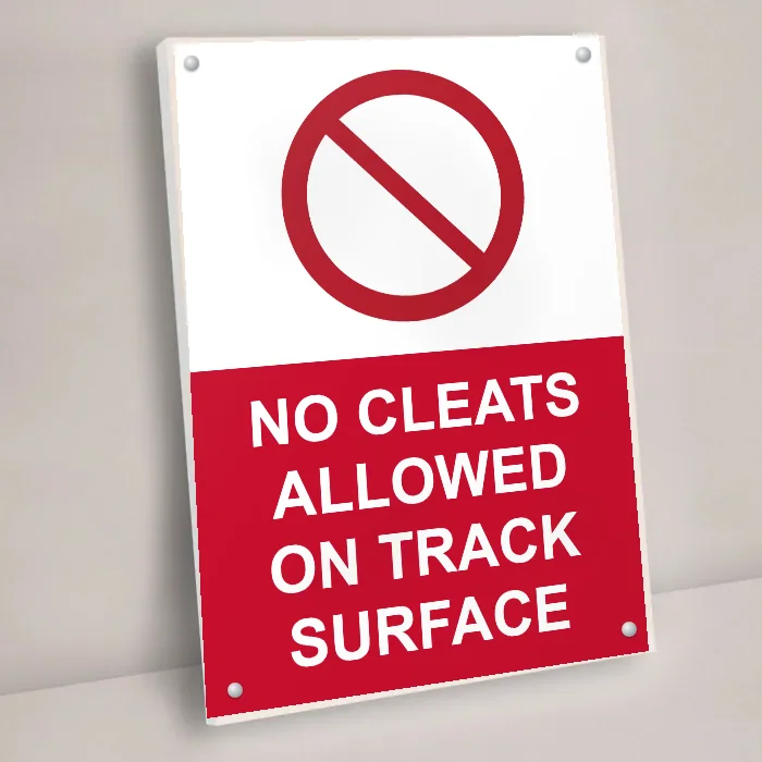 No Cleats Allowed on Track Surface Sign: no cleats allowed on track surface sign 3