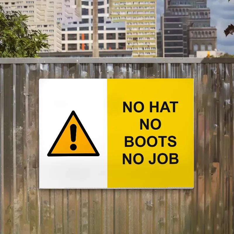 No Hat No Boots No Job Sign: no hat no boots no job sign 3