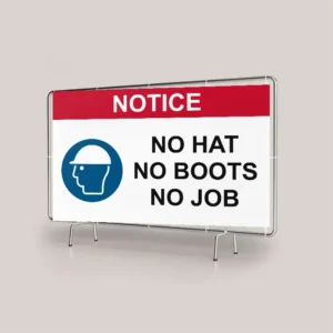 No Hat No Boots No Job Site Banner
