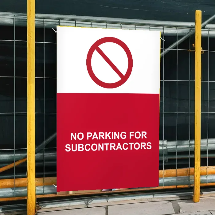 No Parking for Subcontractors Sign: no parking for subcontractors sign 3