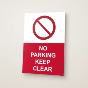 No Parking Keep Clear Sign