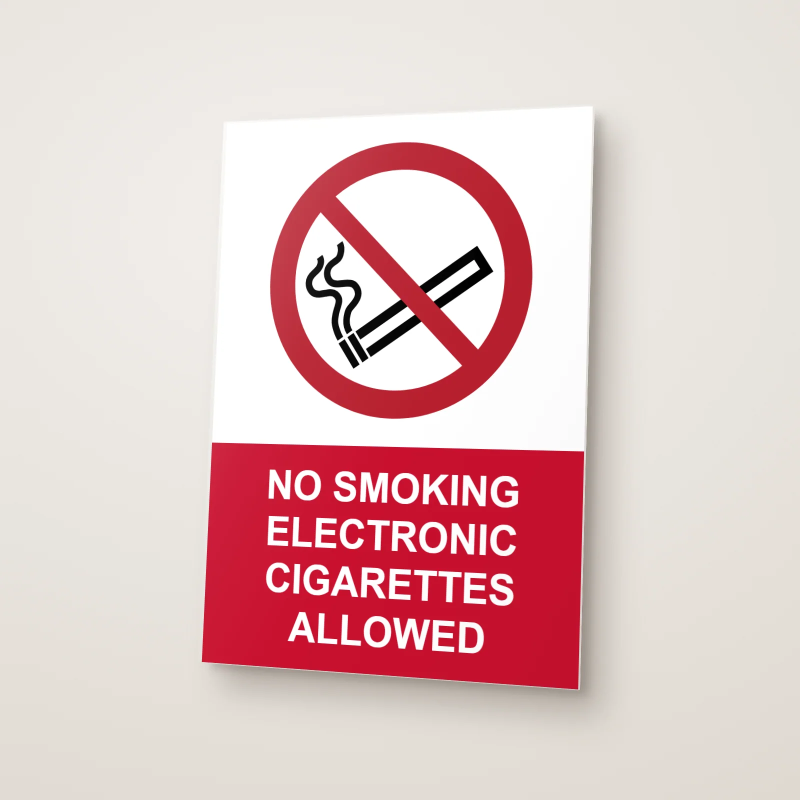 No Smoking Electronic Cigarettes Allowed Sign
