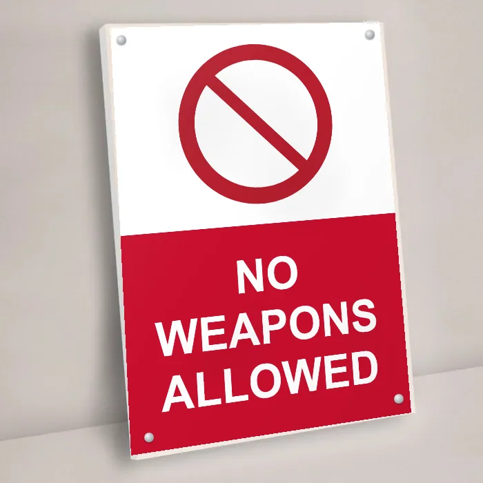 No Weapons Allowed Sign: no weapons allowed sign 3