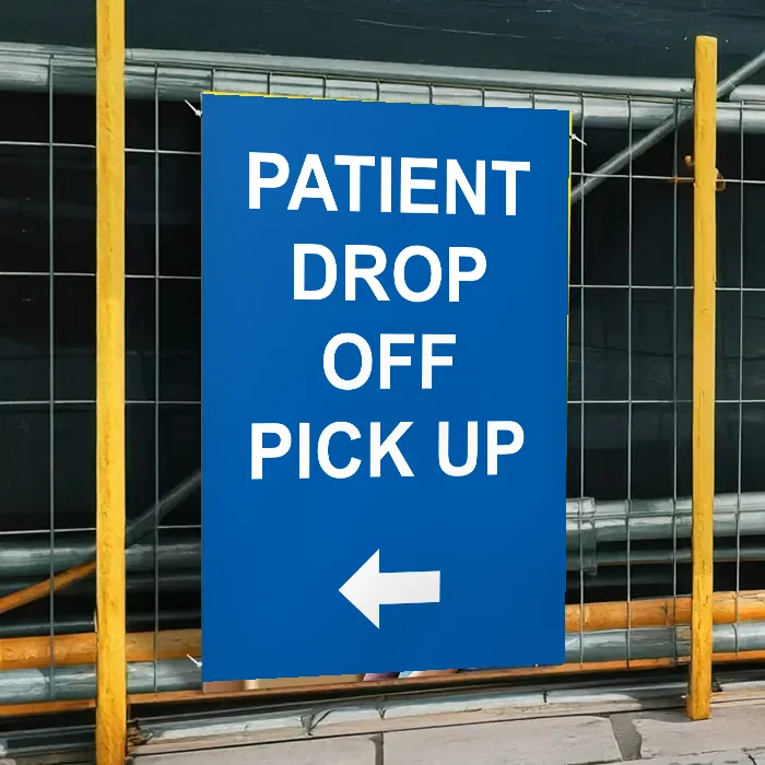 Patient Drop Off Pick Up Left Arrow Sign: patient drop off pick up left arrow sign 3