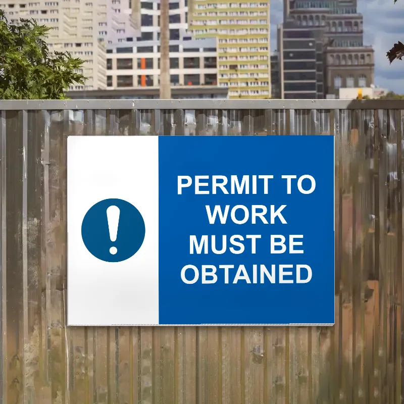 Permit to Work Must Be Obtained Sign: permit to work must be obtained sign 3